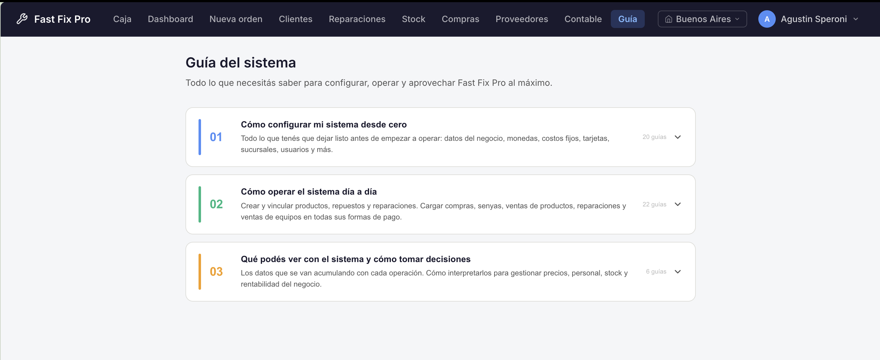 Guía del sistema